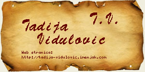 Tadija Vidulović vizit kartica
